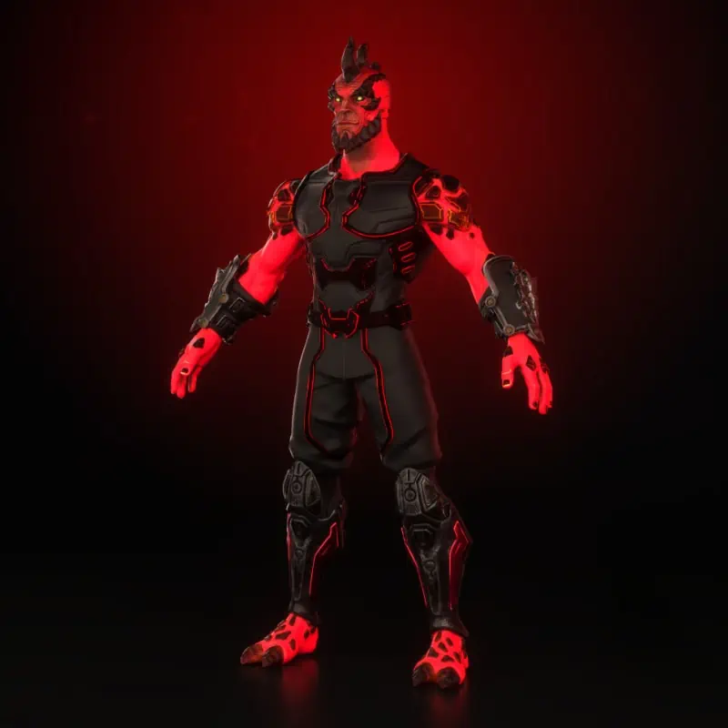 An image of the MetaTravelers Legendari character Crimson Enforcer