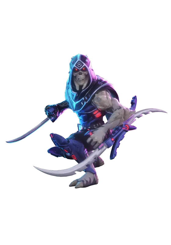 Void Walker render crouching holding two bladed tonfa weapons